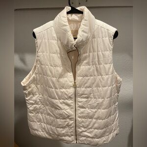Michael Kohrs 2x Ivory Puffed Vest with Gold Zip Detail